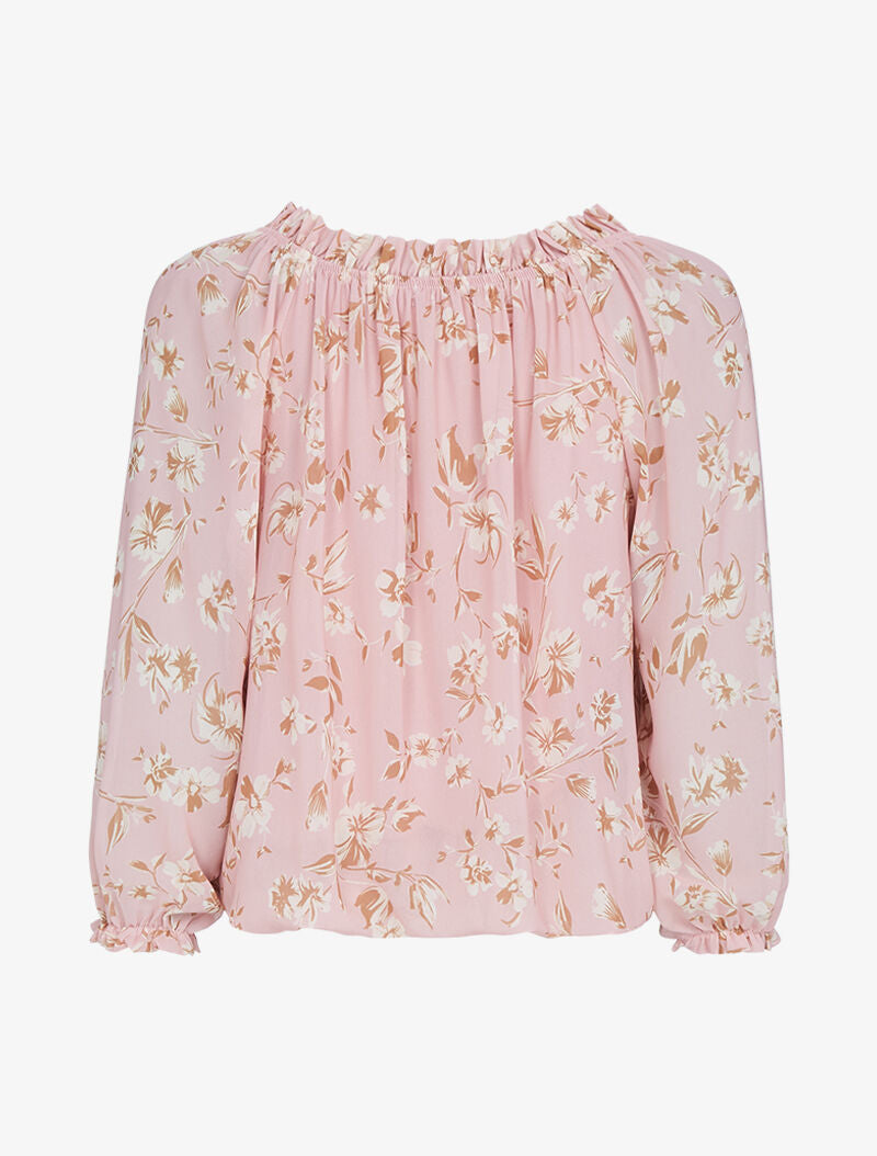 Blouse à col bardot à imprimé floral - rose - 2