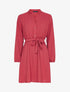 Robe patineuse à col mao - rouge - 1