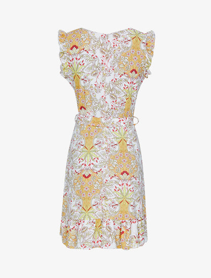 Robe à imprimé floral graphique - ecru - 2