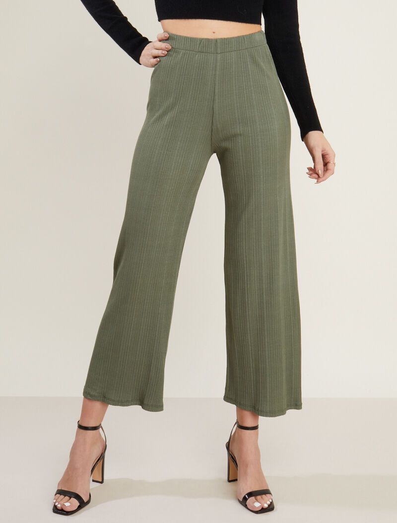 Pantalon fluide côtelé - kaki - 5