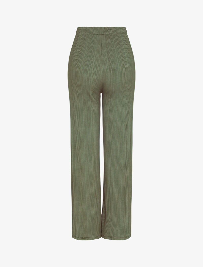 Pantalon fluide côtelé - kaki - 4