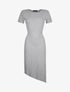 Robe côtelée ceinturée - gris clair - 1
