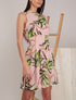 Robe imprimée à encolure ras de cou - rose - 4