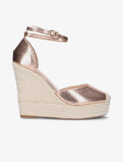 Compensées à tour de cheville double - champagne - 2
