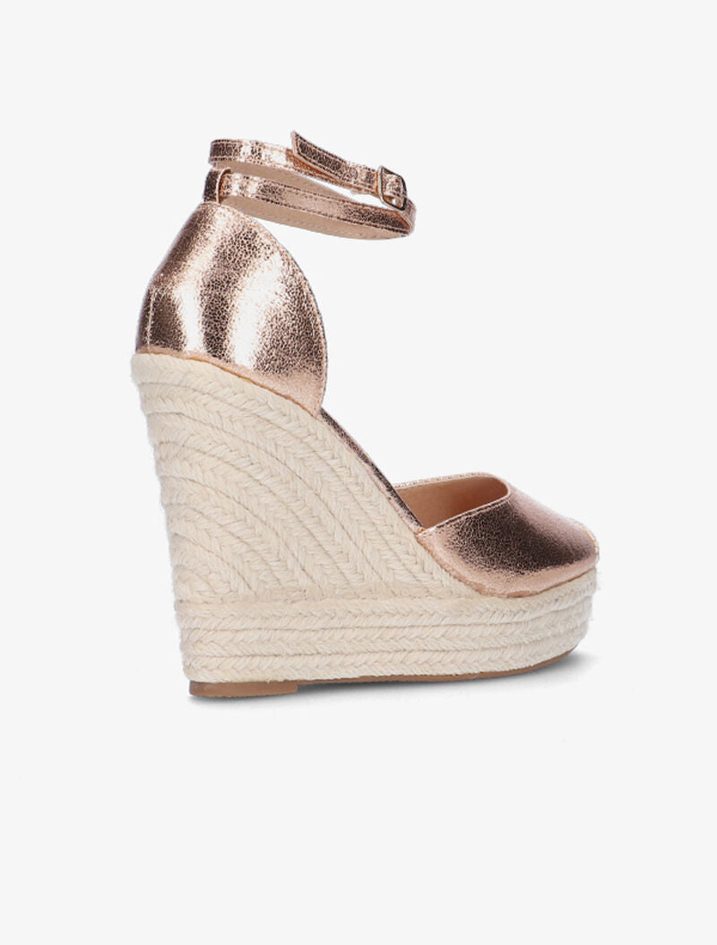 Compensées à tour de cheville double - champagne - 5