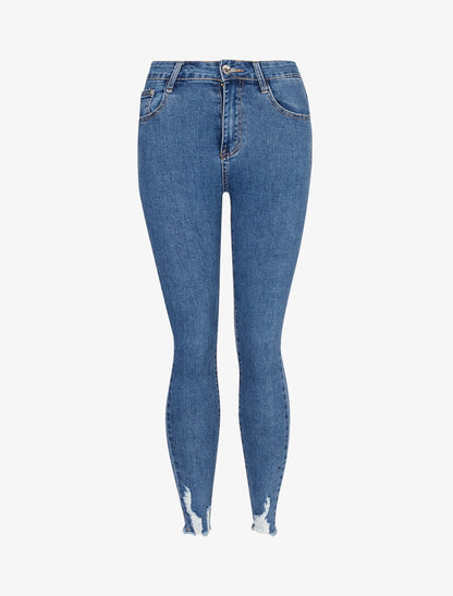 Jean super skinny à bords déchirés - bleu denim - 3