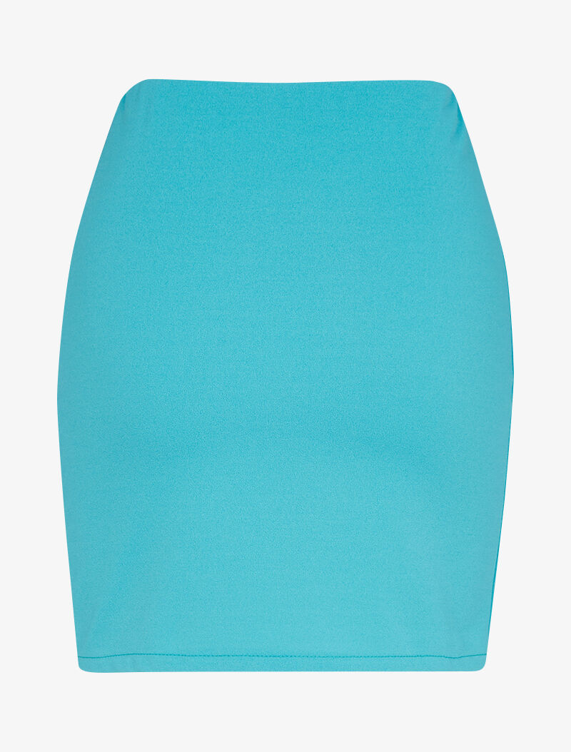 Mini jupe fendue à détail chaîne - turquoise - 2