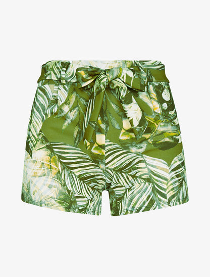 Short extra court à imprimé tropical - kaki - 1