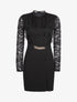 Robe à buste crochet et manches dentelle - noir - 3