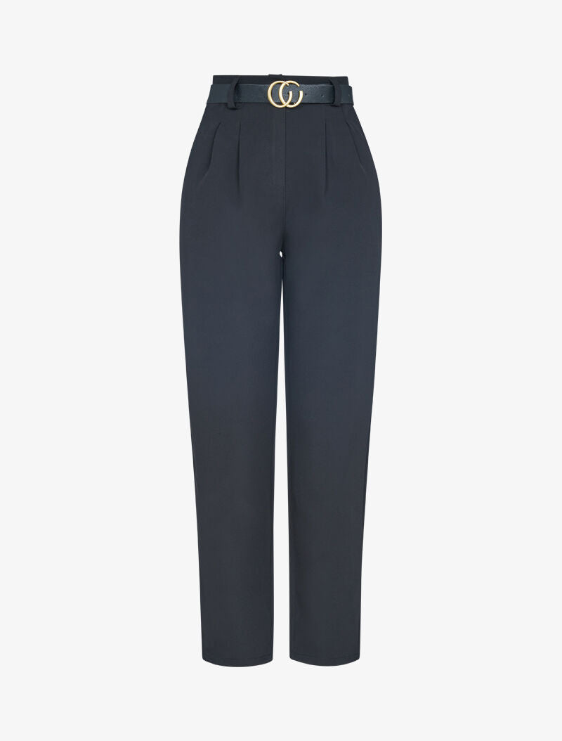 Pantalon carotte à fronces - noir - 1