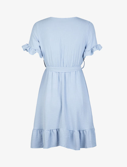 Robe patineuse à bords volantés - bleu ciel - 2