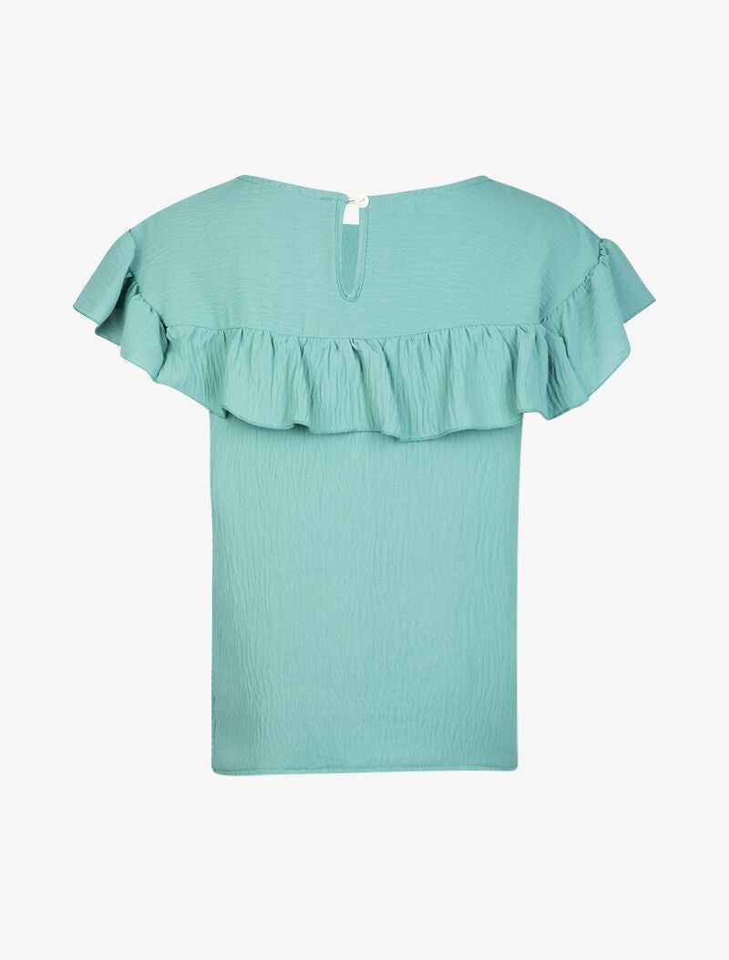 Top à bande volantée - turquoise - 2