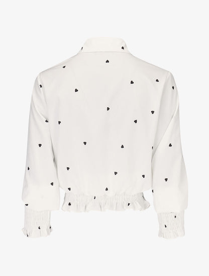 Crop top à imprimé coeurs - ecru - 3