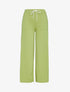 Pantalon côtelé à bords coupe franche - vert anis - 3