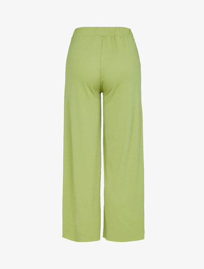 Pantalon côtelé à bords coupe franche - vert anis - 2