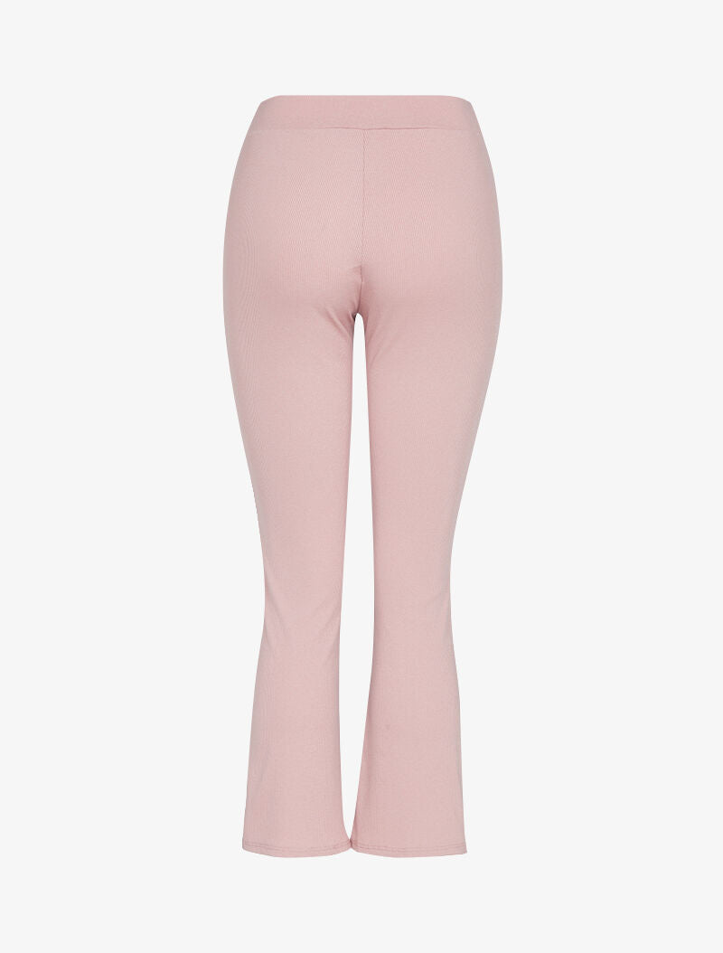 Pantalon flare à bords coupe franche - rose - 2