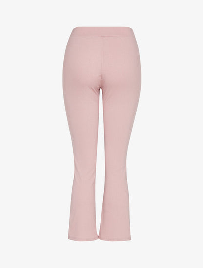 Pantalon flare à bords coupe franche - rose - 2