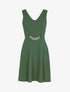Robe patineuse à détail chaîne - kaki - 3