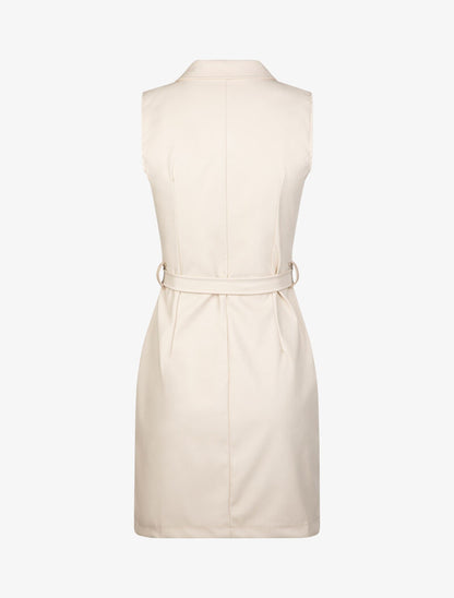 Robe ajustée en simili - beige - 2