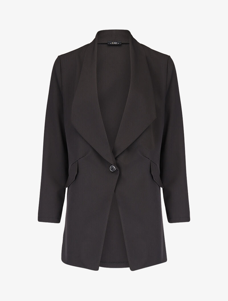 Blazer mi long boutonné - noir - 2