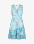 Robe patineuse à imprimé floral - bleu ciel - 1