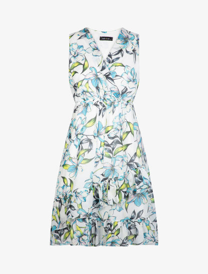 Robe patineuse à imprimé floral - ecru - 1