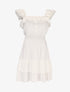 Robe unie à bretelles volantées - blanc - 3