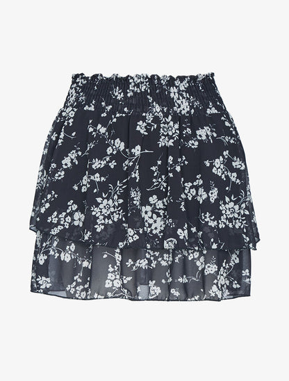 Mini jupe volantée à imprimés - noir - 3