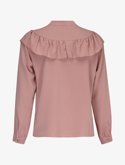 Blouse boutonnée et volantée - rose - 2