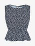 Crop top volanté à imprimés - noir - 1