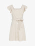 Robe patineuse à boutons contrastants - beige - 1