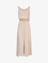 Robe longue à boutons décoratifs - beige - 3
