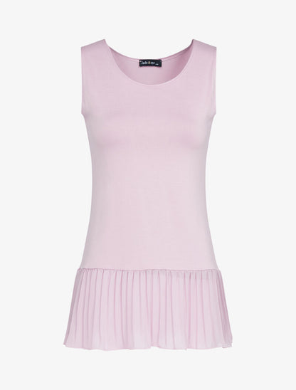 Débardeur à bord gaufré - rose - 1