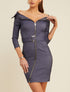 Robe fourreau zippée - denim brut - 4