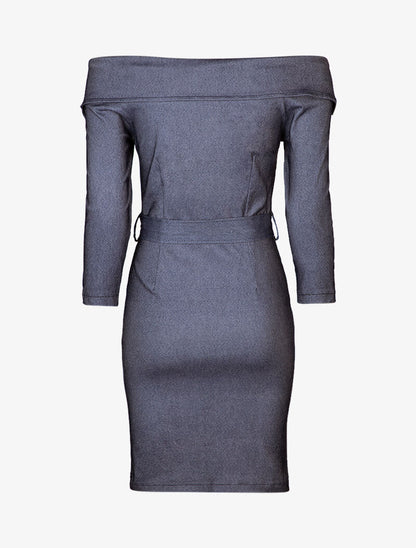 Robe fourreau zippée - denim brut - 3
