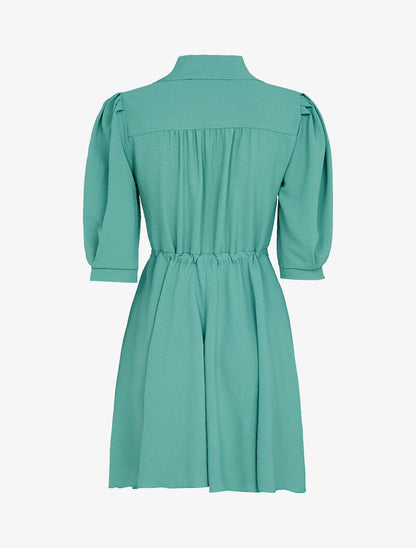 Robe patineuse à boutons contrastants - turquoise - 2