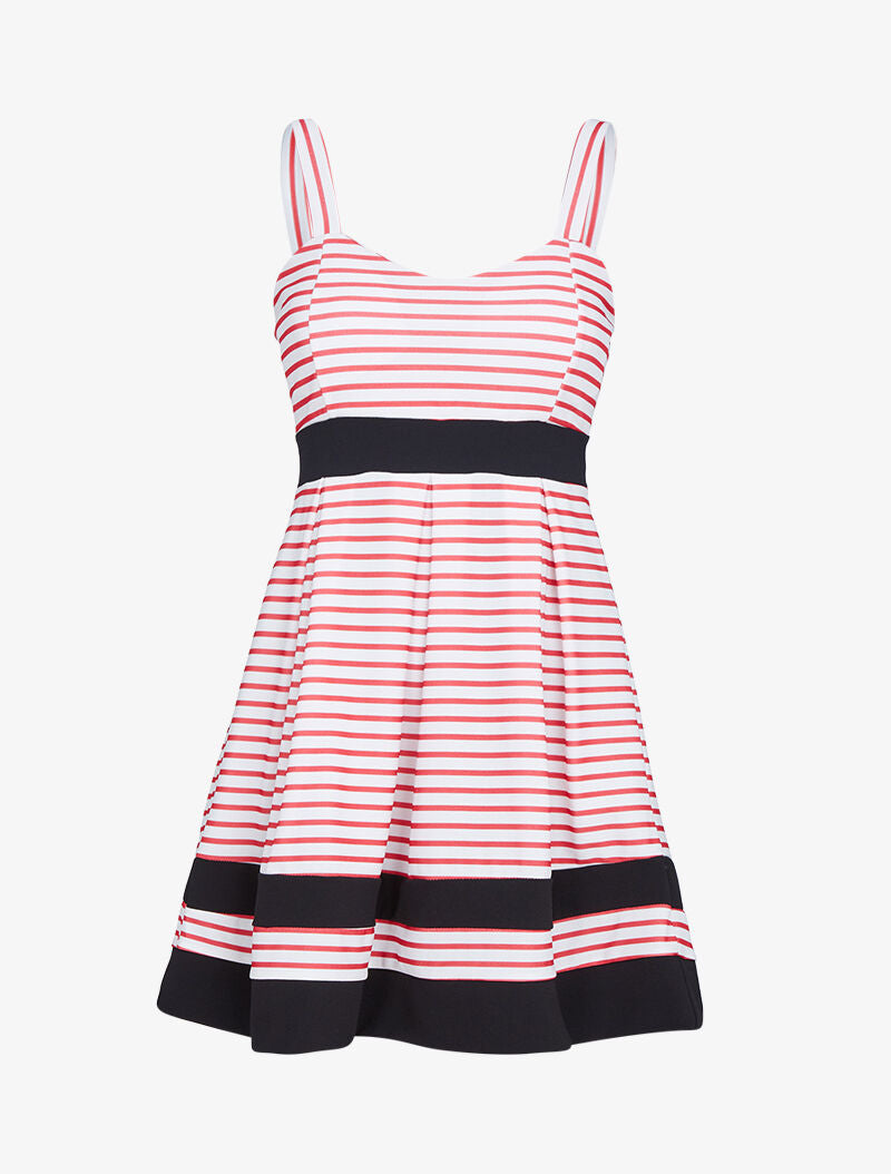 Robe rayée à bandes contrastantes - rouge - 3