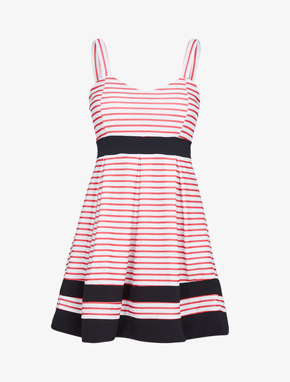 Robe rayée à bandes contrastantes - rouge - 3