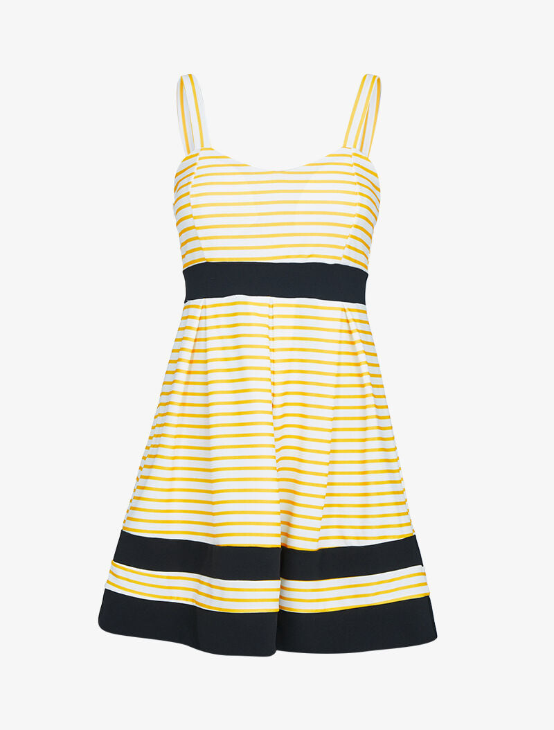 Robe rayée à bandes contrastantes - jaune - 1
