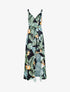 Robe imprimée à côté fendu - noir - 1