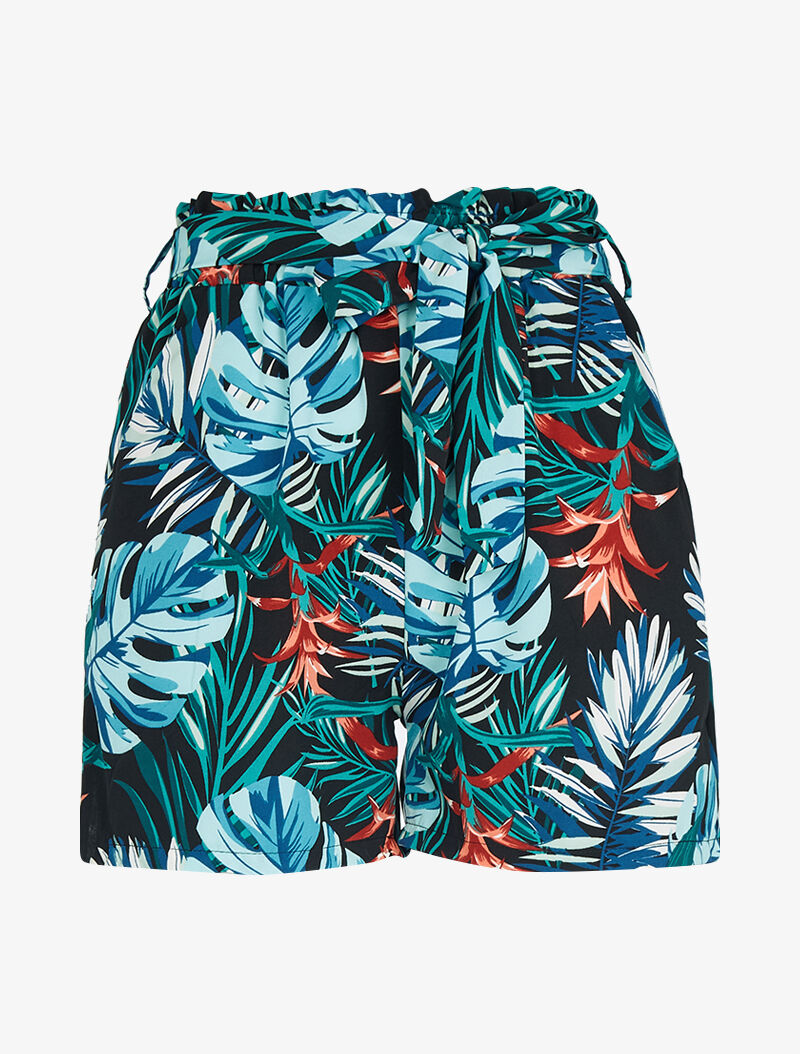 Short fluide à imprimé tropical - noir - 3