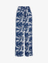Pantalon à imprimé feuillages - marine - 1