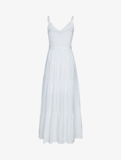Robe à fines bretelles et crochet - blanc - 2