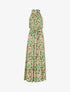Robe à col americain et imprimé floral - vert - 1