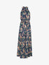 Robe à col americain et imprimé floral - marine - 1