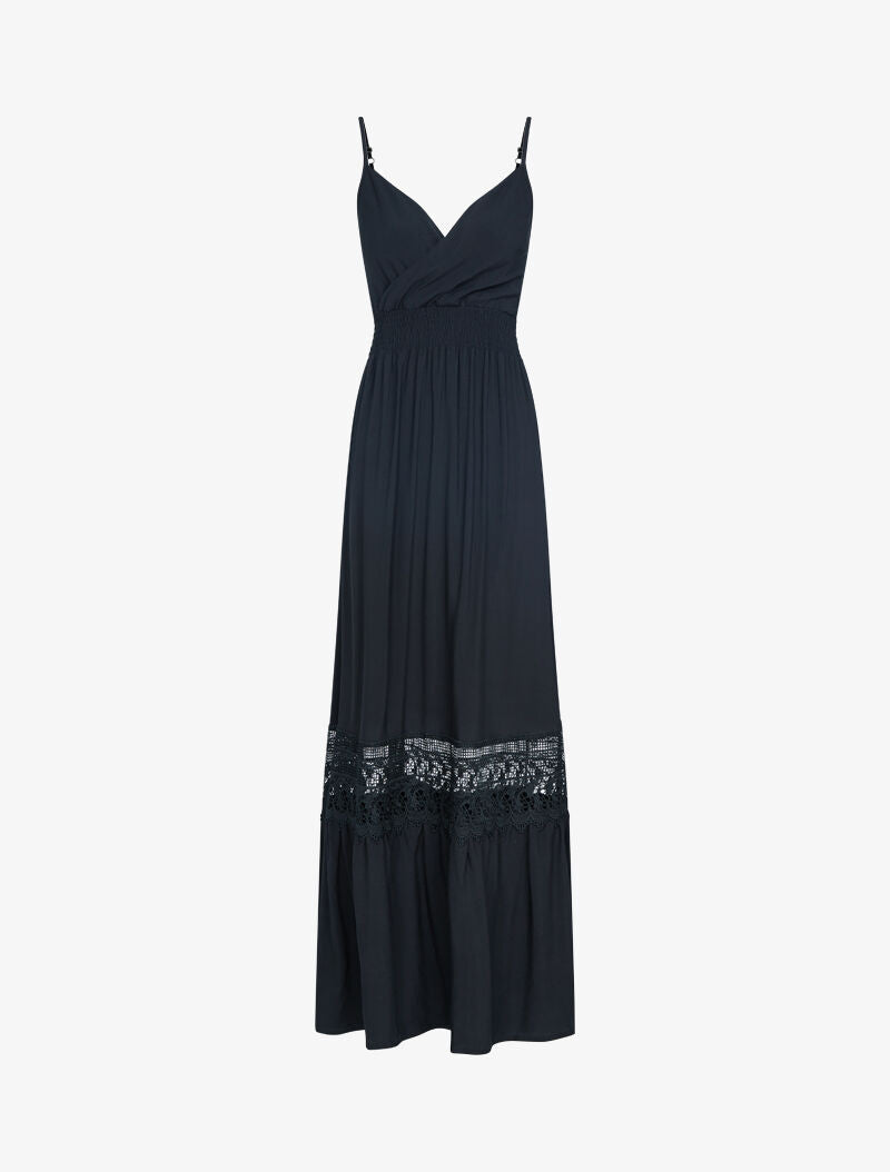 Robe à bande en crochet graphique - noir - 2