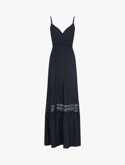 Robe à bande en crochet graphique - noir - 2