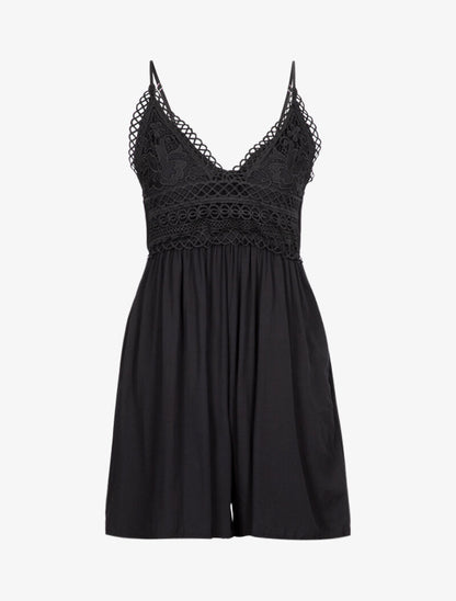 Combishort à buste en crochet - noir - 2