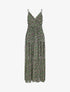 Robe fleurie à taille élastiquée - kaki - 1