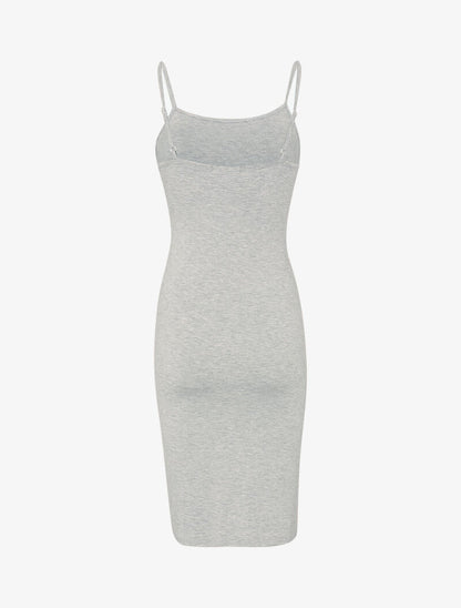 Robe basique unie - gris clair chiné - 2